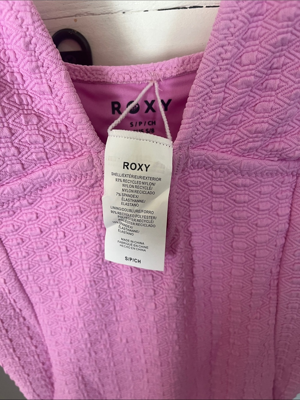 Roxy Pink Textured Keyhole One-Piece Swimsuit - Picture 2 of 5
